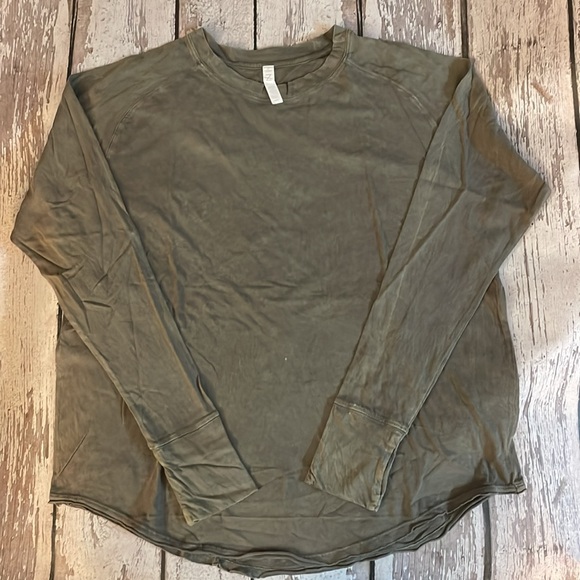 Z by Zella Vintage Wash Relaxed Long Sleeve Tee - Sz M - Picture 2 of 11